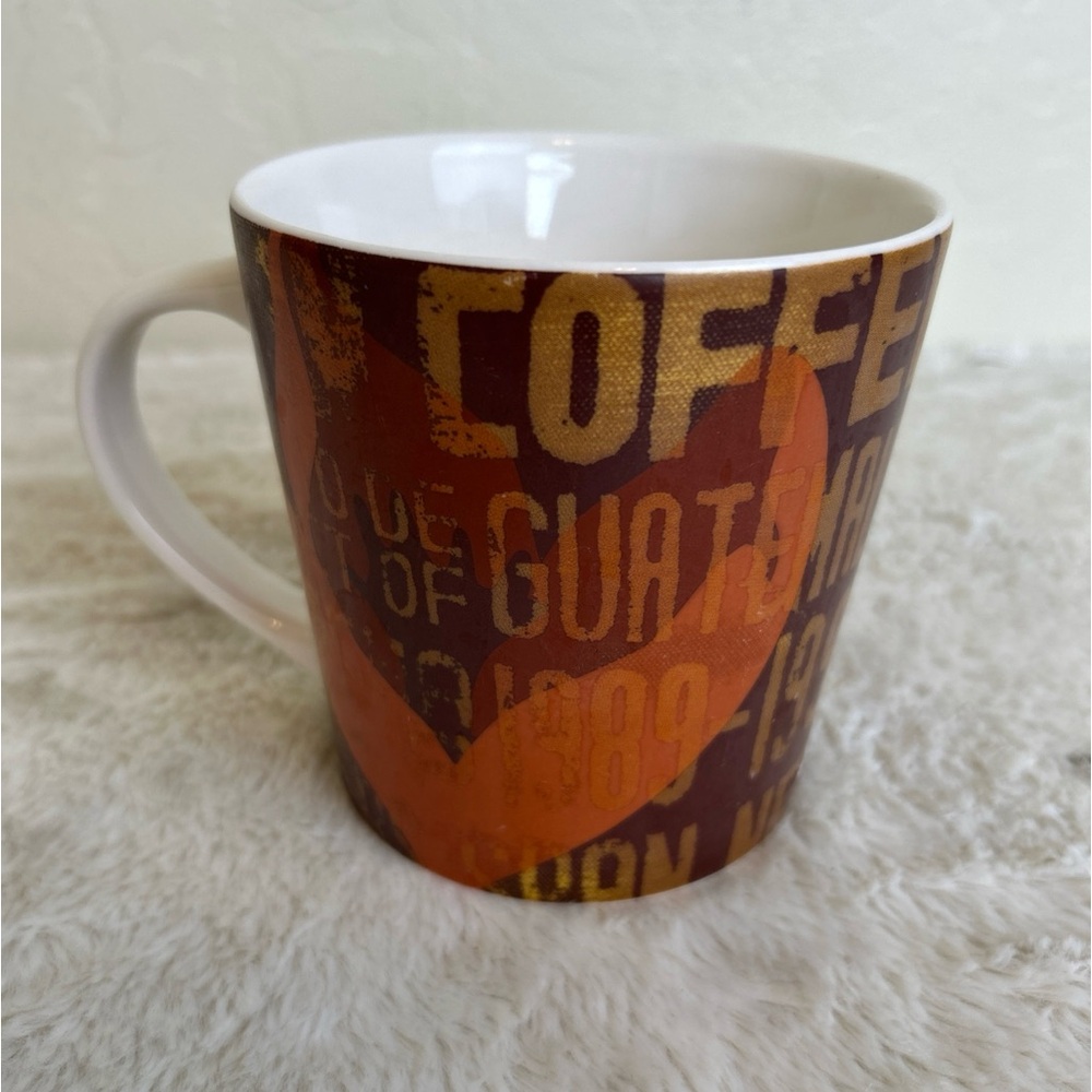 Starbucks Coffee  Product of Guatemala Brown Orange  Mug Cup  18 Oz  2006
